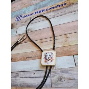 Unique bolo tie pitbull lover bolotie, unique western jewelry, bolo necktie